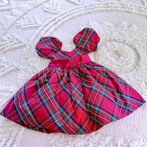 Janie and Jack Red Plaid Kids Formal Dress